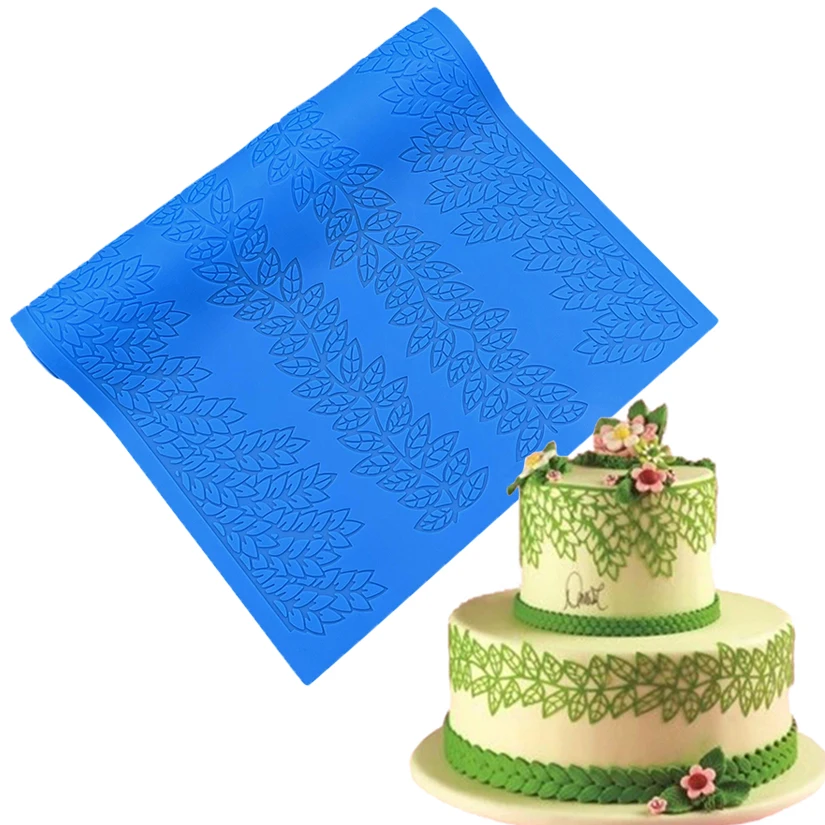 CT-012 Leaves Shapes Lace Soft 100% Platinum Silicone Cake Fondant Embossing Gum Paste Decorating Mold Tool