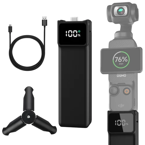 Manija de batería para DJI osmo Pocket 3, accesorios extendidos Manija de batería 5000 mAh Alimentación móvil con MINI trípode