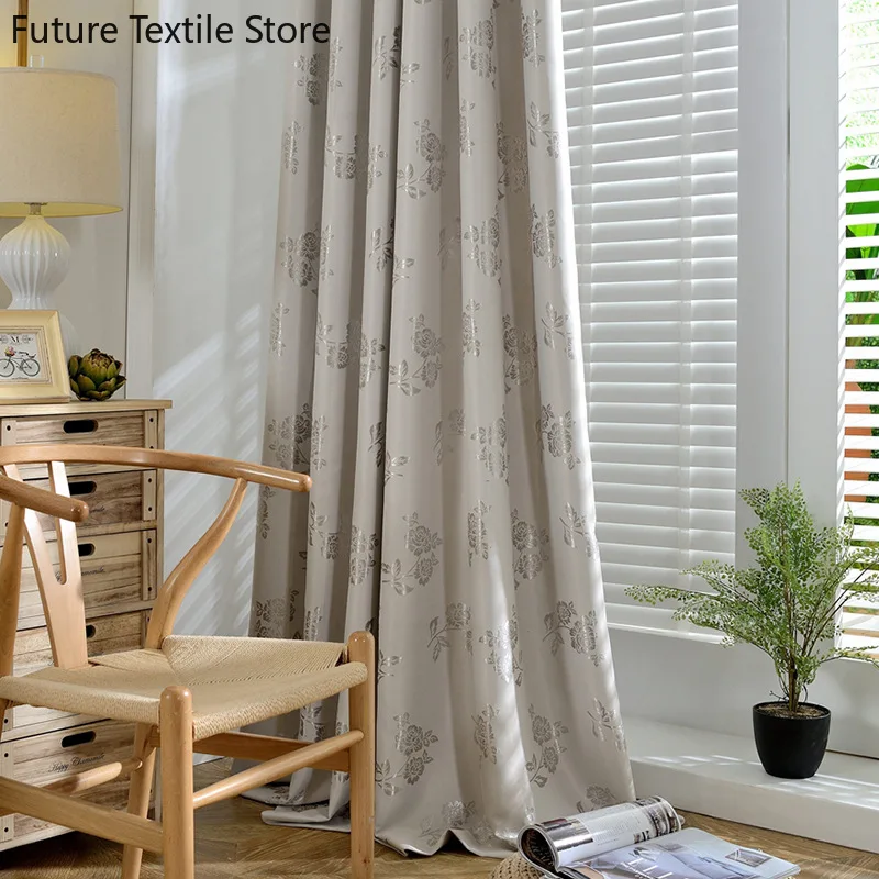 

Curtains for Living Room Dining Bedroom Jacquard Blackout Fabric Curtains Modern Minimalist Style Factory Direct Supply