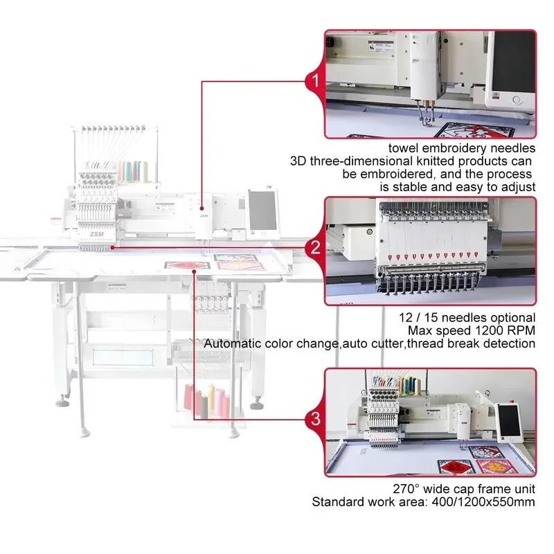 Hot Selling 1201+1 Single Head Flat Mixed Chenille Chain Stitch Embroidery Machine
