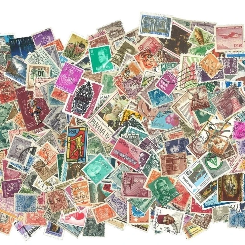 1000 Pcs Postage Stamps From World Mixed Set Lot Used with Post Mark Good Condition Collection No Repetition