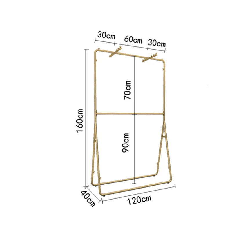 custom，Nordic Minimalist Style Decorative Clothing Flooring Rack Luxury Stainless Steel Rack For Clothing Store