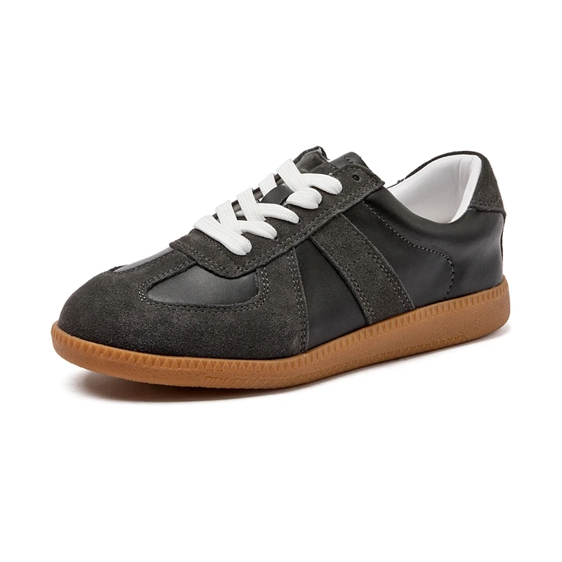 Women's Genuine Leather Casual Sneakers Flat Shoes Leather Slip-On Walking Shoes