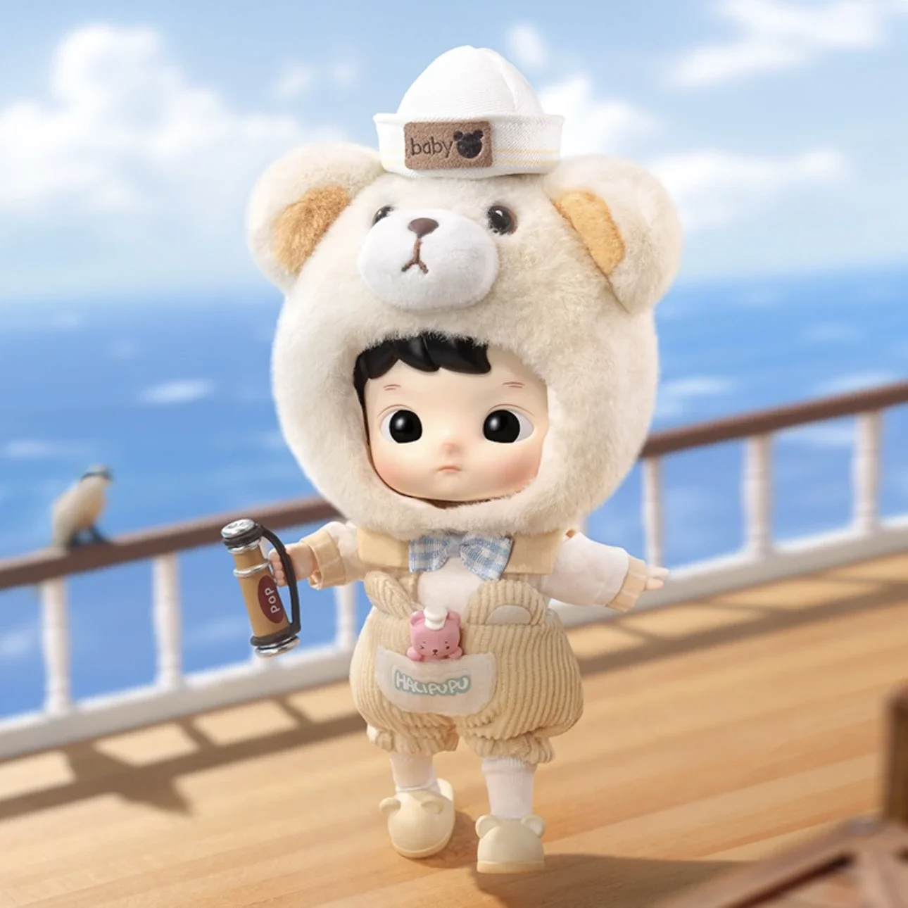 

13cm Genuine Hacipupu Captain Bear Bjd Doll Fashion Doll Anime Figure Kawaii Cute Doll Collection Decoration Birthday Gift