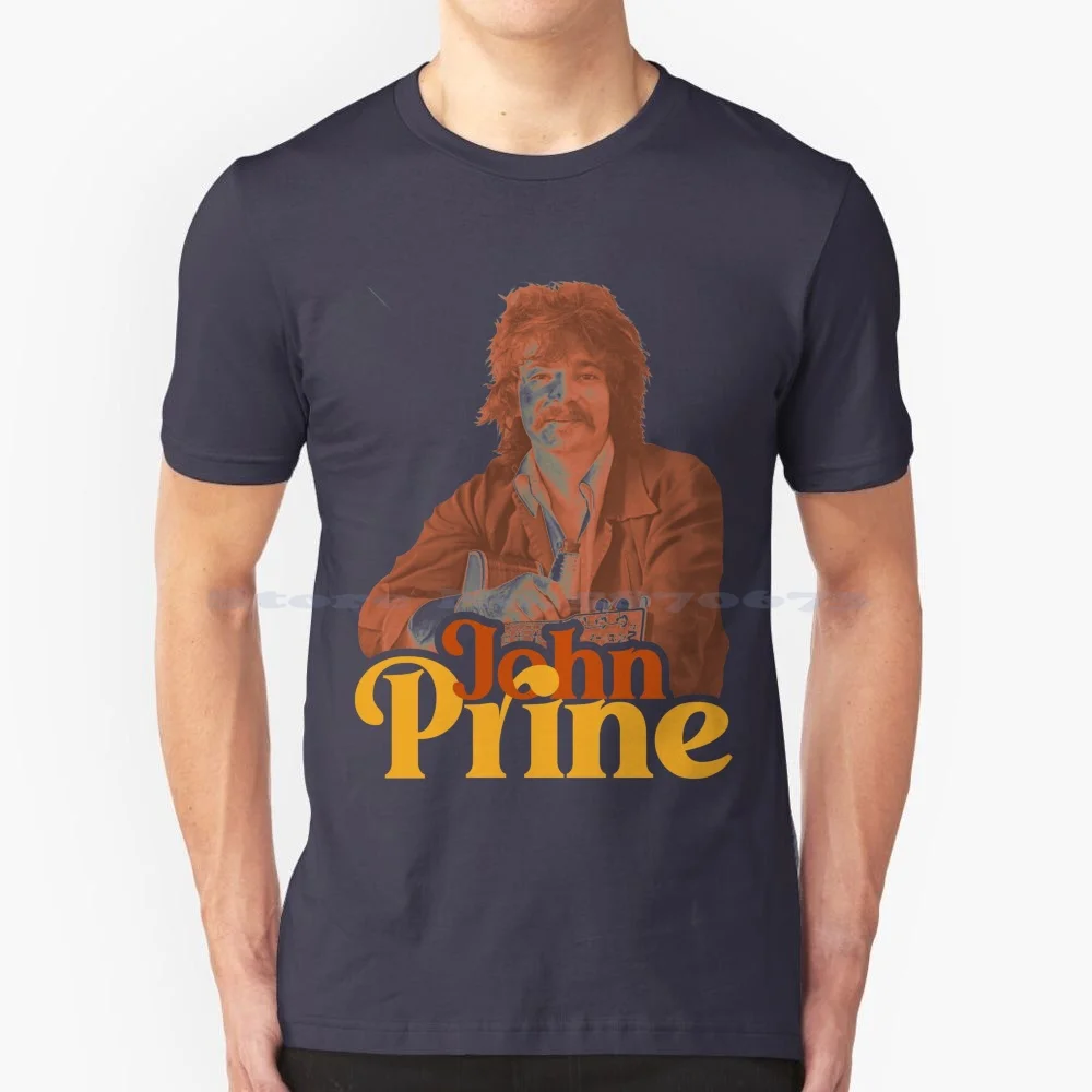 John Prine Retro Tribute Design T Shirt 100% Cotton Tee John Prine Folk Legend Country