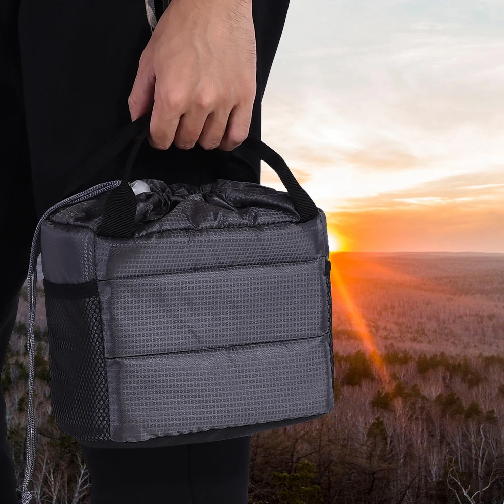 Camera Partition Hand Bag, inserção impermeável, divisor acolchoado à prova de choque, capa para câmera DSLR