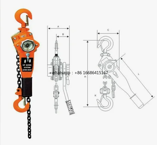 

3/4 Ton 1.5m Lever Block Chain Hoist Ratchet Type Come Along Puller 10FT Chain Lifter