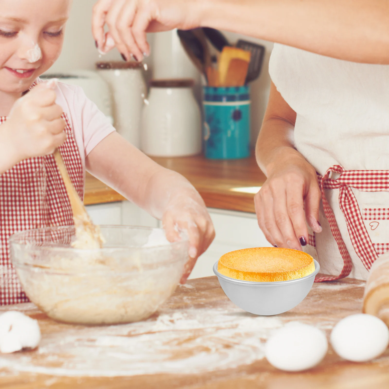 

6pcs Aluminum Alloy Half Round Cake Mold Nonstick Baking Pan Diy Half Ball Cake Tin For Bath Soap Making