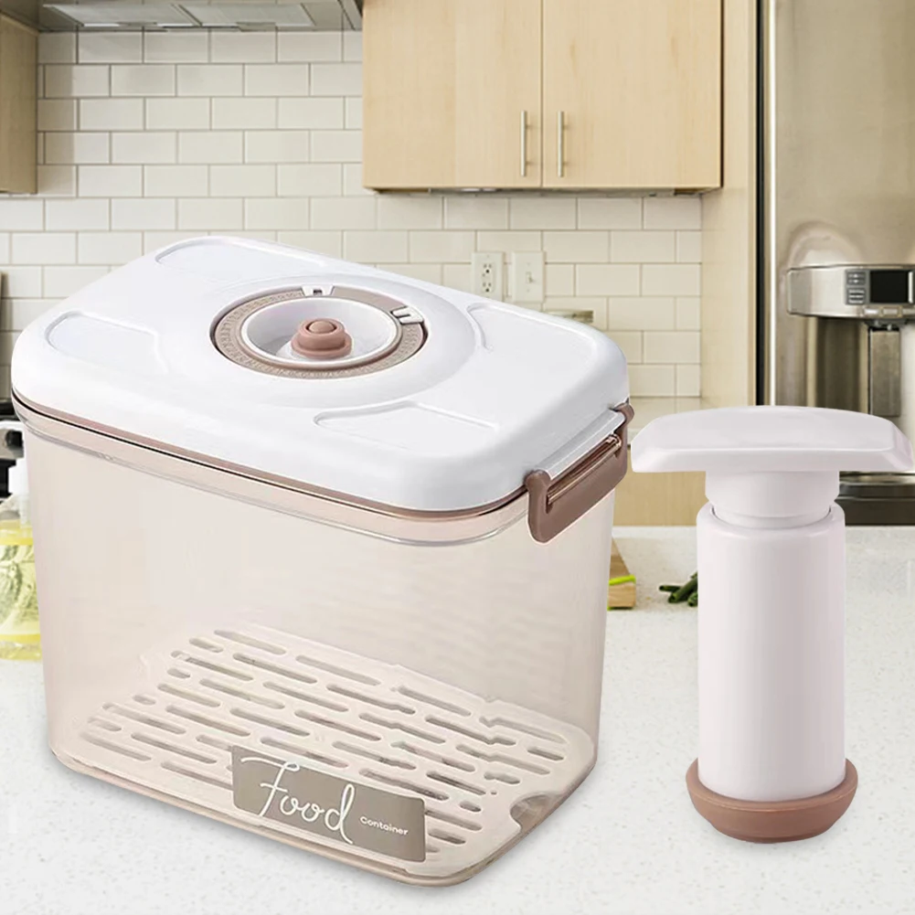 

Vacuum Food Storage Box Refrigerator Organizer Bins Large Capacity Marinade Container Fresh-Keeping for Meat Fruits Vegetables