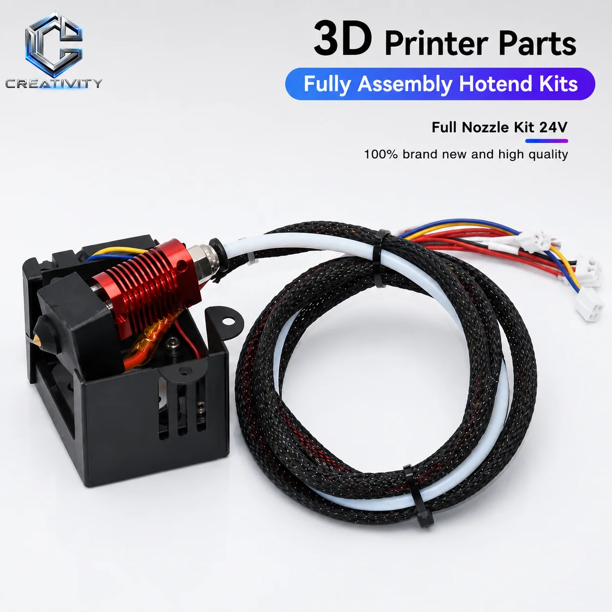 Ender 3/CR10 Hotend 12V 24V 40W Full Assembled Extruder Cooling Fan Kit with Silicone Cover for Ender3 CR10 Ender5 Ender3 V2