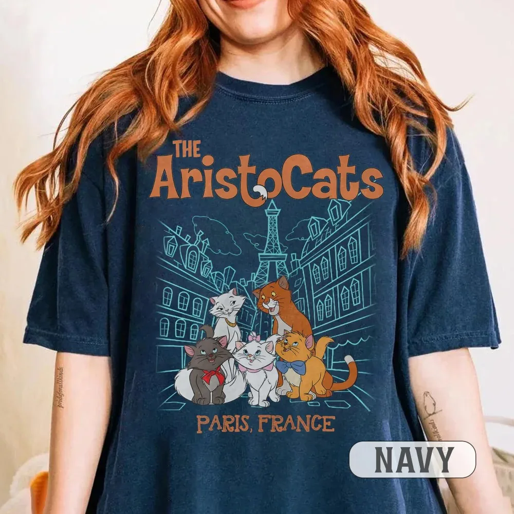 قميص Retro Disney The Aristocats، قميص عتيق لمحبي قطط Disney، قميص The Aristocats، قميص Wdw Animal Kingdom