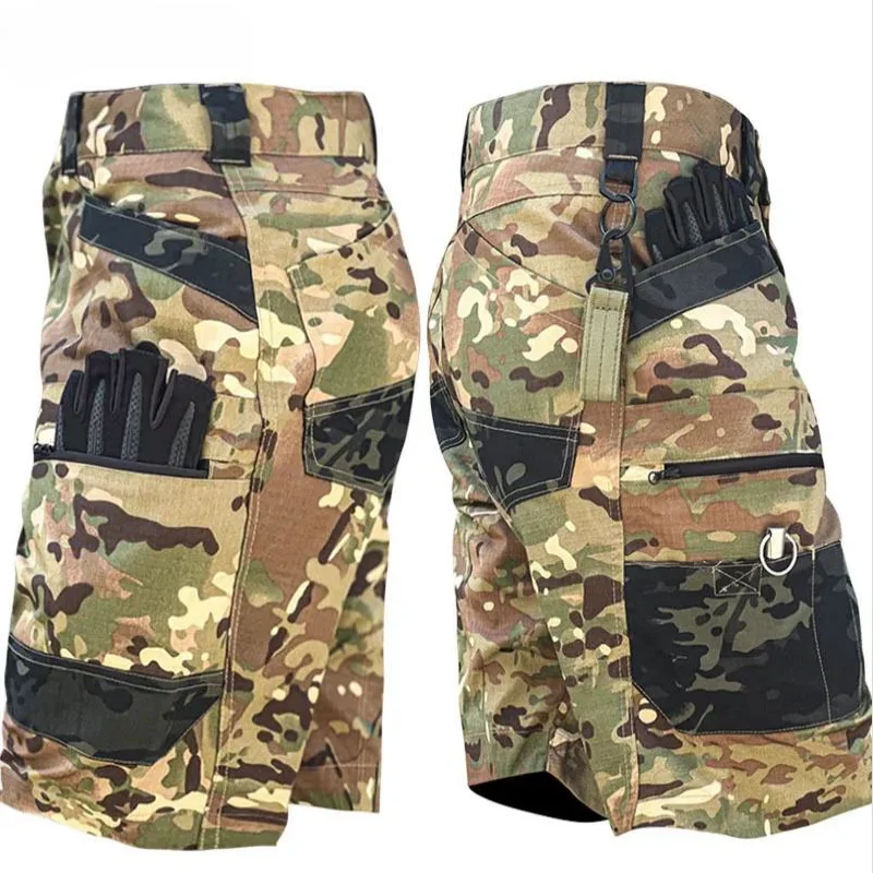 Camouflage Shorts Mens Summer Quick Drying Multiple Pockets Military Pants Outdoor Hiking Fishing Thin Shorts Male Jogger