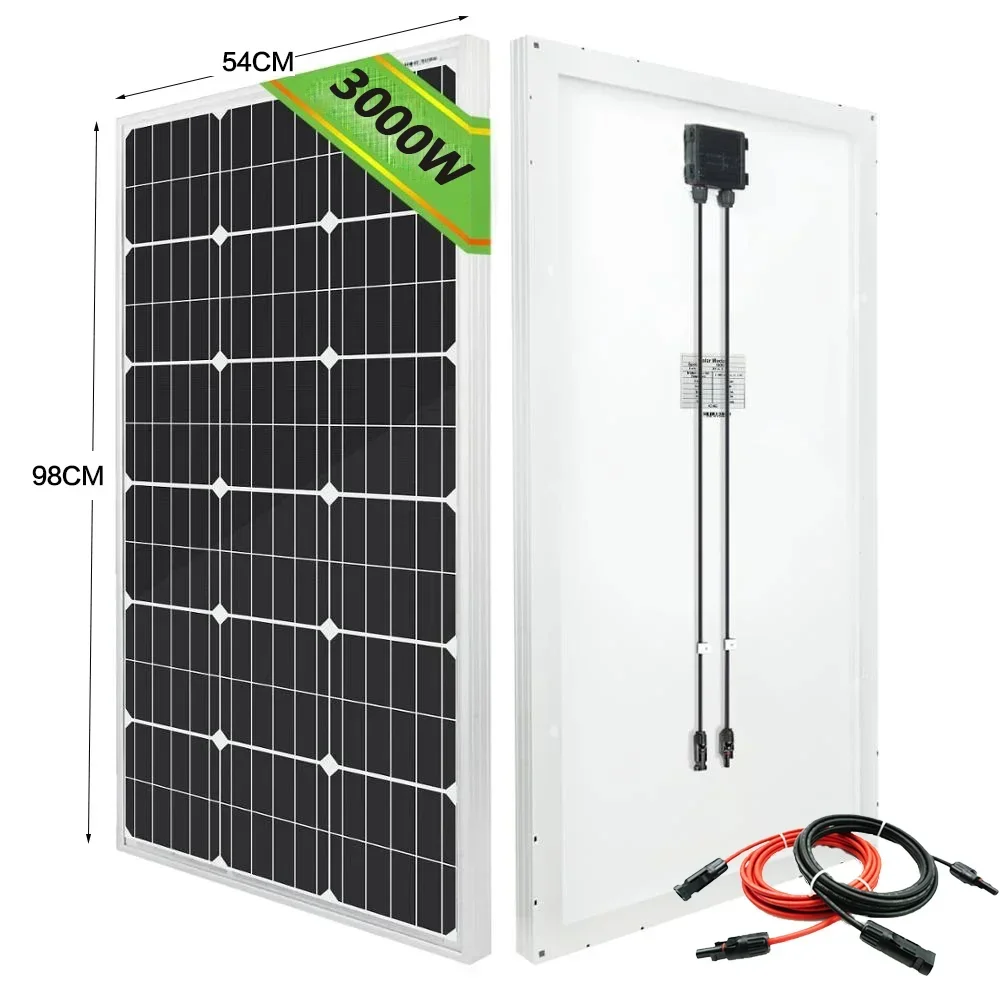 Imagem -03 - Kit Painel Solar Rígido de Vidro 3000w Carregamento de Bateria 12v Barcos Caravanas e Outras Aplicações Off-grid 18v