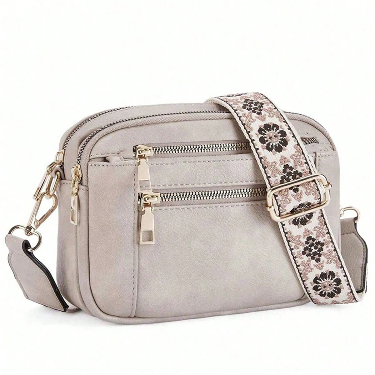 Retro fashion classic, women's multifunctional bag, zipper shoulder strap crossbody bag, small square bag, suitable for office w image 2