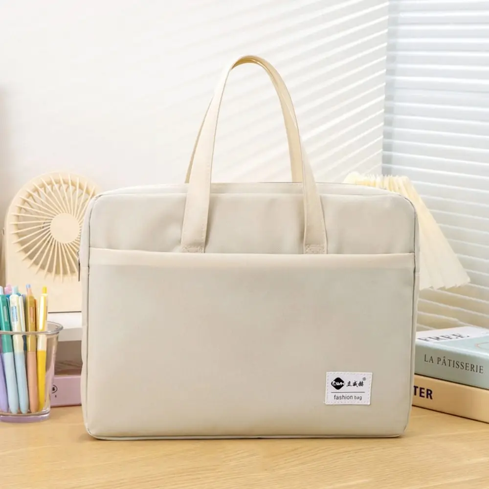 Bolsa de armazenamento de documentos de grande capacidade, camada dupla, à prova d'água, armazenamento de livros, com alça, pano oxford, organizador de arquivos a4