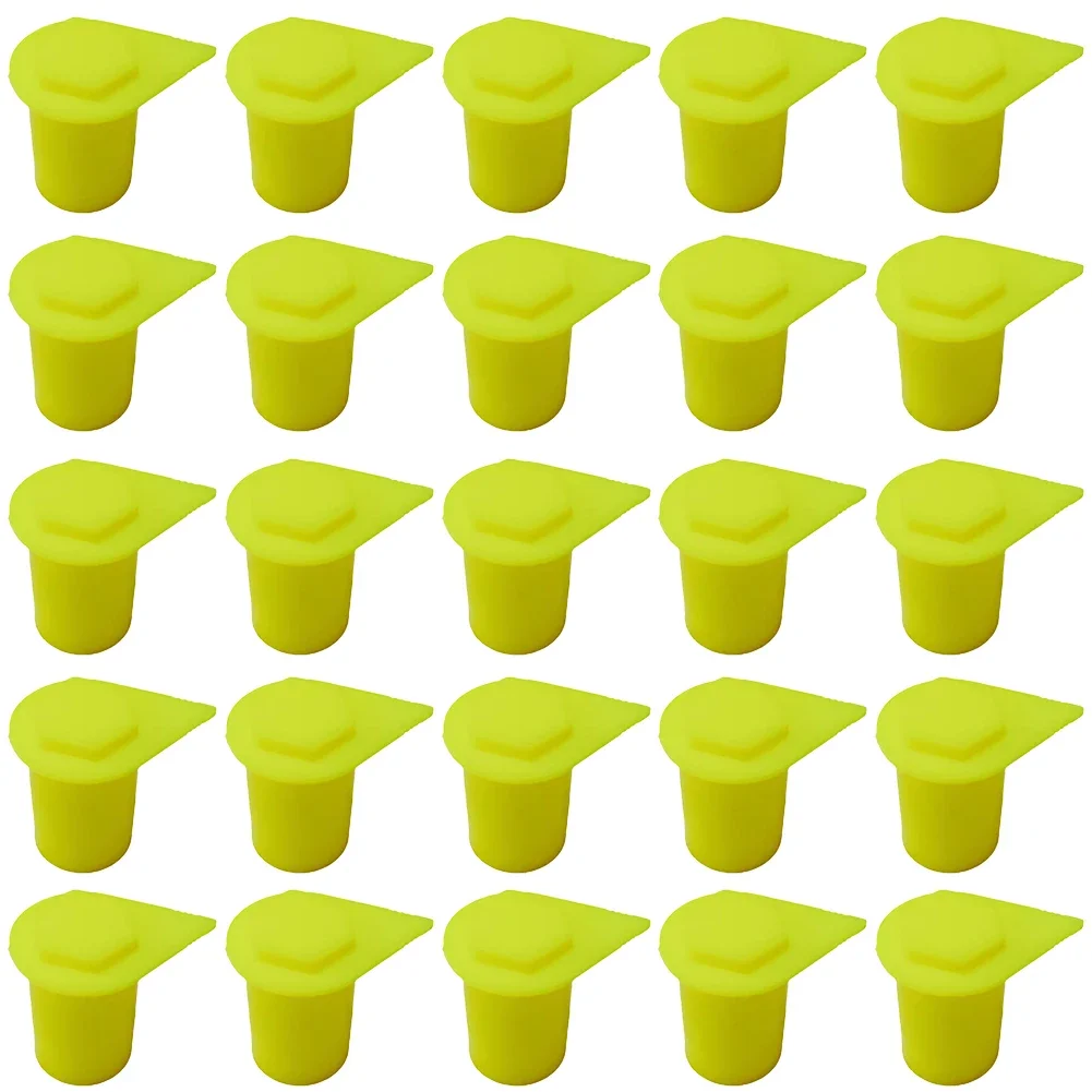 25pcs 19/21mm Dust Cap Long Wheel Nut Indicators Yellow Safety Wheel Nut Indicators Wheel Hub Protection Cover Cap