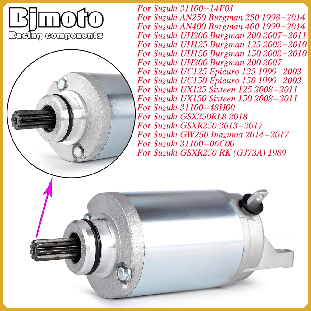 Electrical Starter Motor For Suzuki 31100-14F01 AN 250 Burgman 250 AN400 Burgman 400 UH200 Burgman 200 UH125 Burgman 125 AN-250