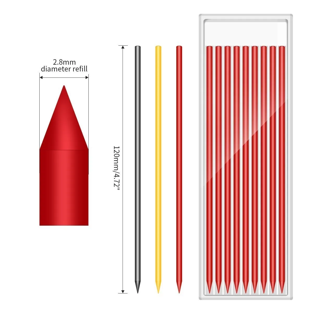 Deep Hole Long Head Markers Pen Pencils Solid Carpenter efill Pencil Sharpener Deep Hole Mechanical Pencil Hand Tools