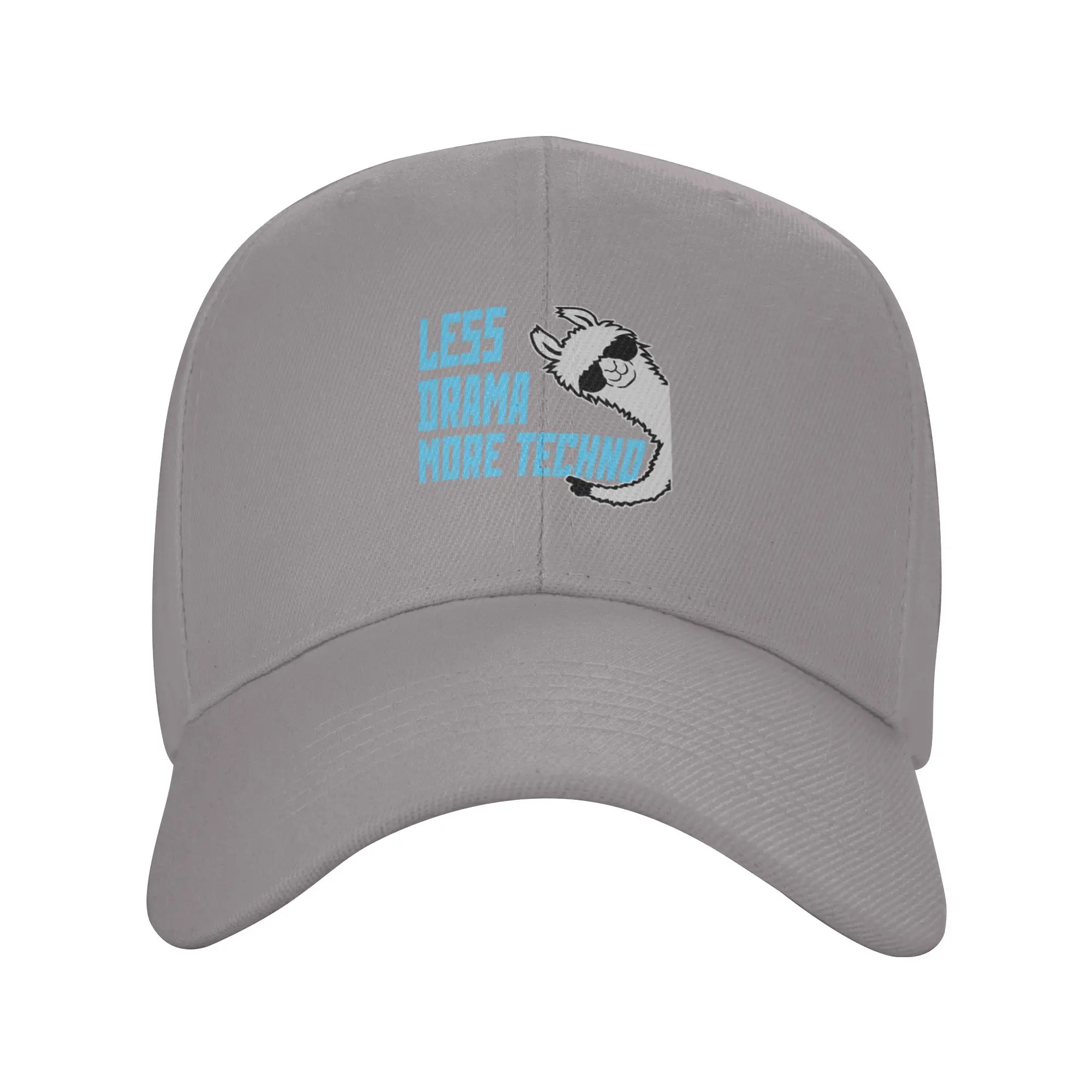 Hot Sale Less drama more techno Party Festival Cool Llama Baseball Cap  Cool Brand Man Caps  Outdoor Walking Brand Man Caps