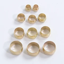 A Pack Brass Sleeve For 3/4/5/6/8/10/12/14/16/18/20mm O/D Tube Air Compression Pneumatic Fitting Sleeve Ferrule Ring