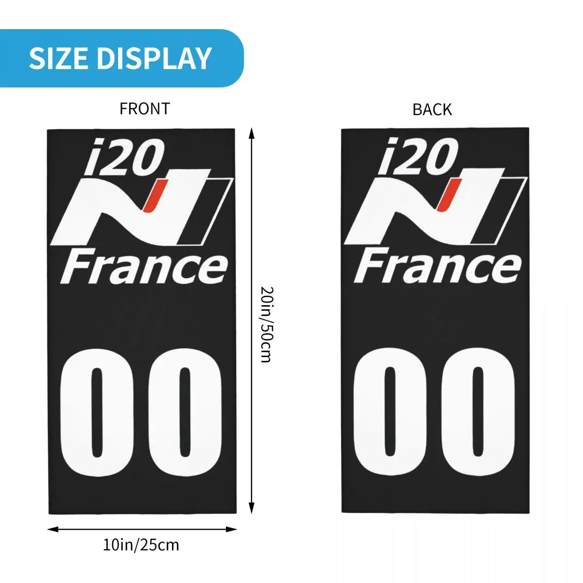 I20n License Plate Sticker N Racing Bandana Neck Gaiter Motocross Wrap Scarf Running Unisex Adult Winter