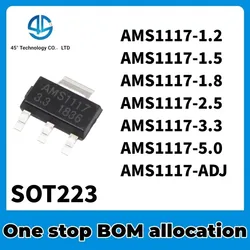 20 pz AMS1117-1.2 AMS1117-1.5 AMS1117-1.8 AMS1117-2.5 AMS1117-3.3 AMS1117-5.0 AMS1117-ADJ 1117 SOT223 IC CHIPSET nuovo originale