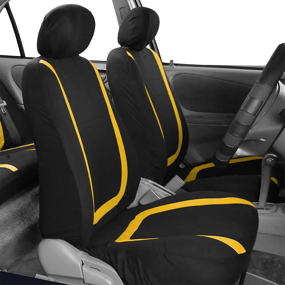 

4 pcs Car Seat Cover Universal Fit Thicken Wear-Resistant Protector For Cars Trucks Suvs Auto Interior Accessory Yellow