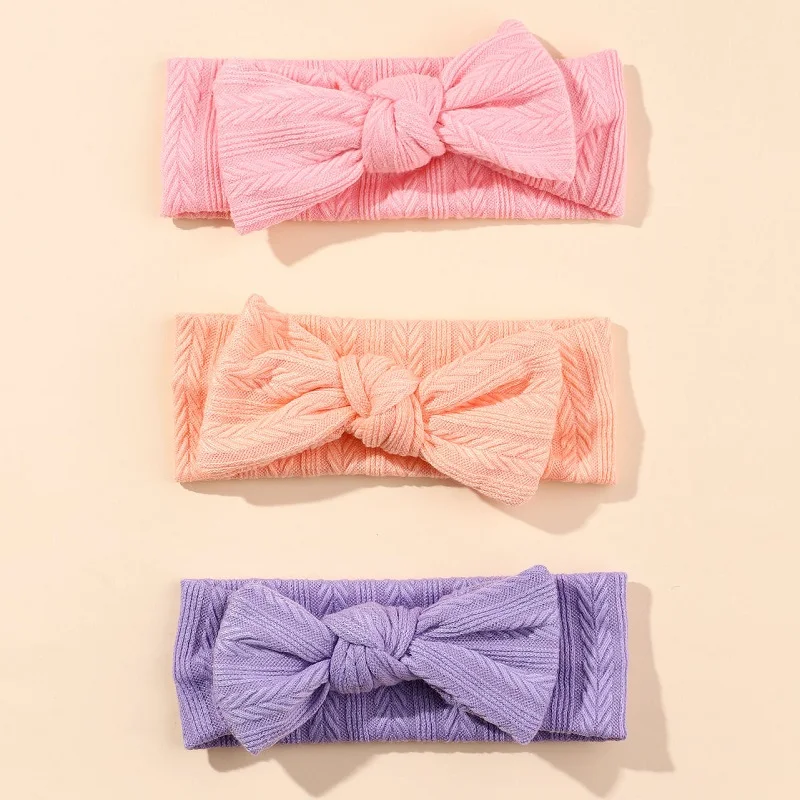 3pcs/set Knit Baby Headbands Bow Elastic Soft Headbands for Baby Girl Children Turban Infant Kids Hair Accessories HB292