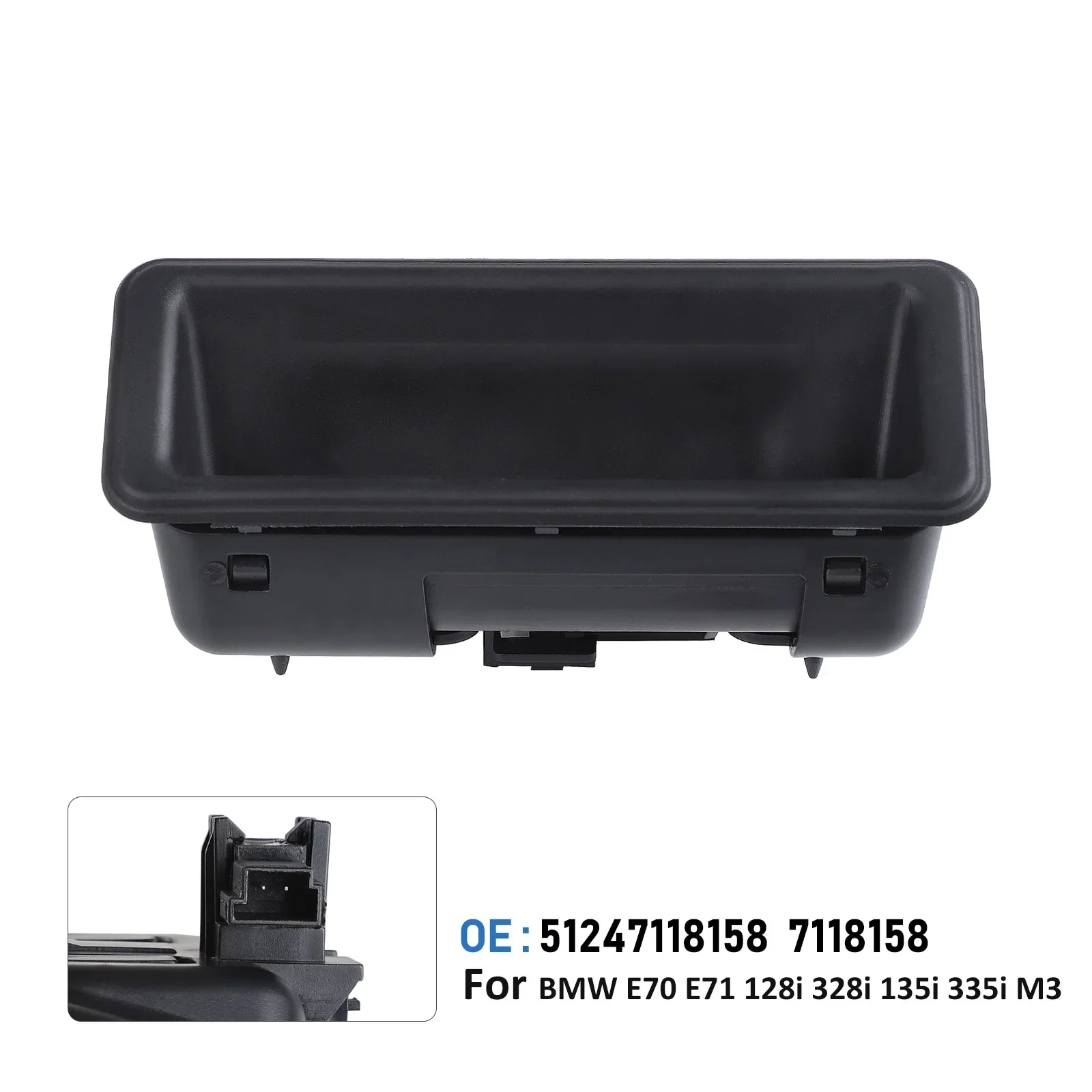 7118158 51247118158 สีดำ ที่จับล็อคฝากระโปรงท้ายแบบกด สำหรับ BMW ซีรีส์ 3 E92 2005-2013 สำหรับ BMW ซีรีส์ 3 E93 2006-2013