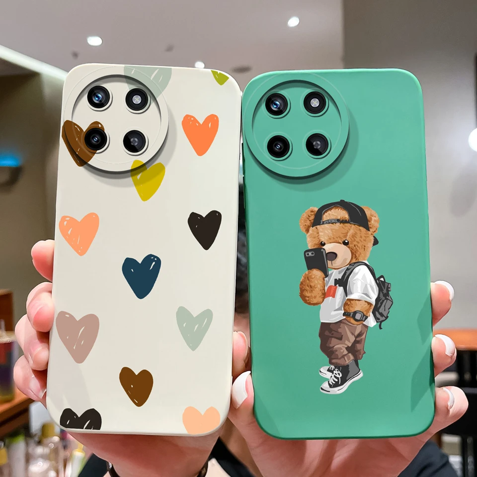 For OPPO Realme 11 4G Realme 11 5G Realme 11X 5G Case Liquid Love Heart Coque For Realme 11 4G Realme 11 5G Realme11 X Funda