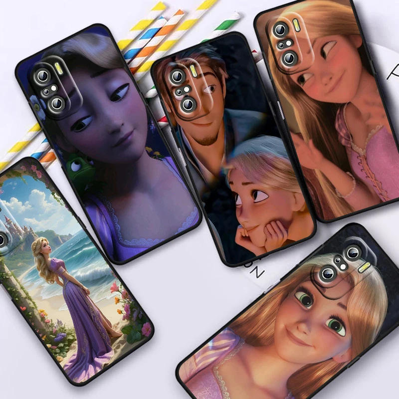 Disney Tangled Pretty For Xiaomi Redmi Note 13 12 11E 11S 11 11T 10 10S 9 9S Pro Plus 4G 5G Black Phone Case