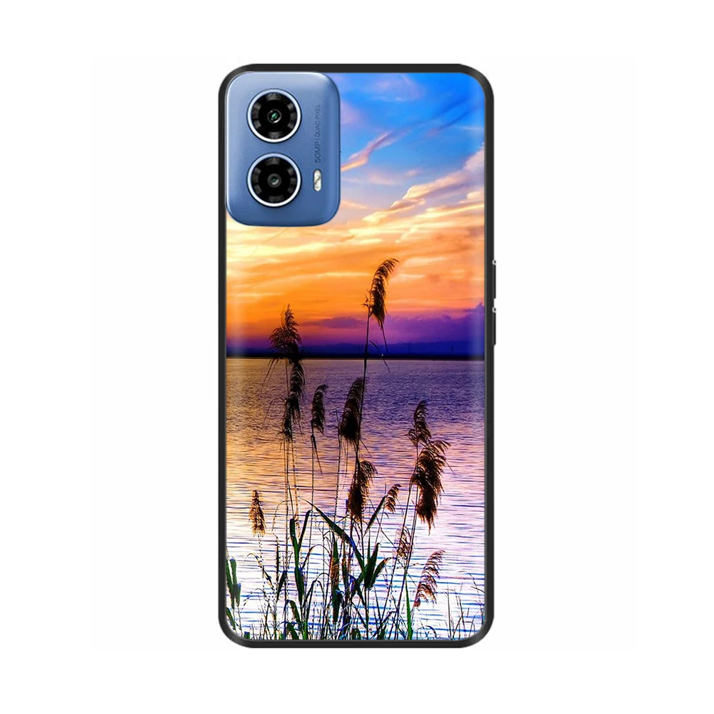 For Moto G45 Soft TPU Shockproof Silicone Bumper Phone Cover For Motorola Moto G45 G34 Coque Flowers Animals Painted Shell Funda