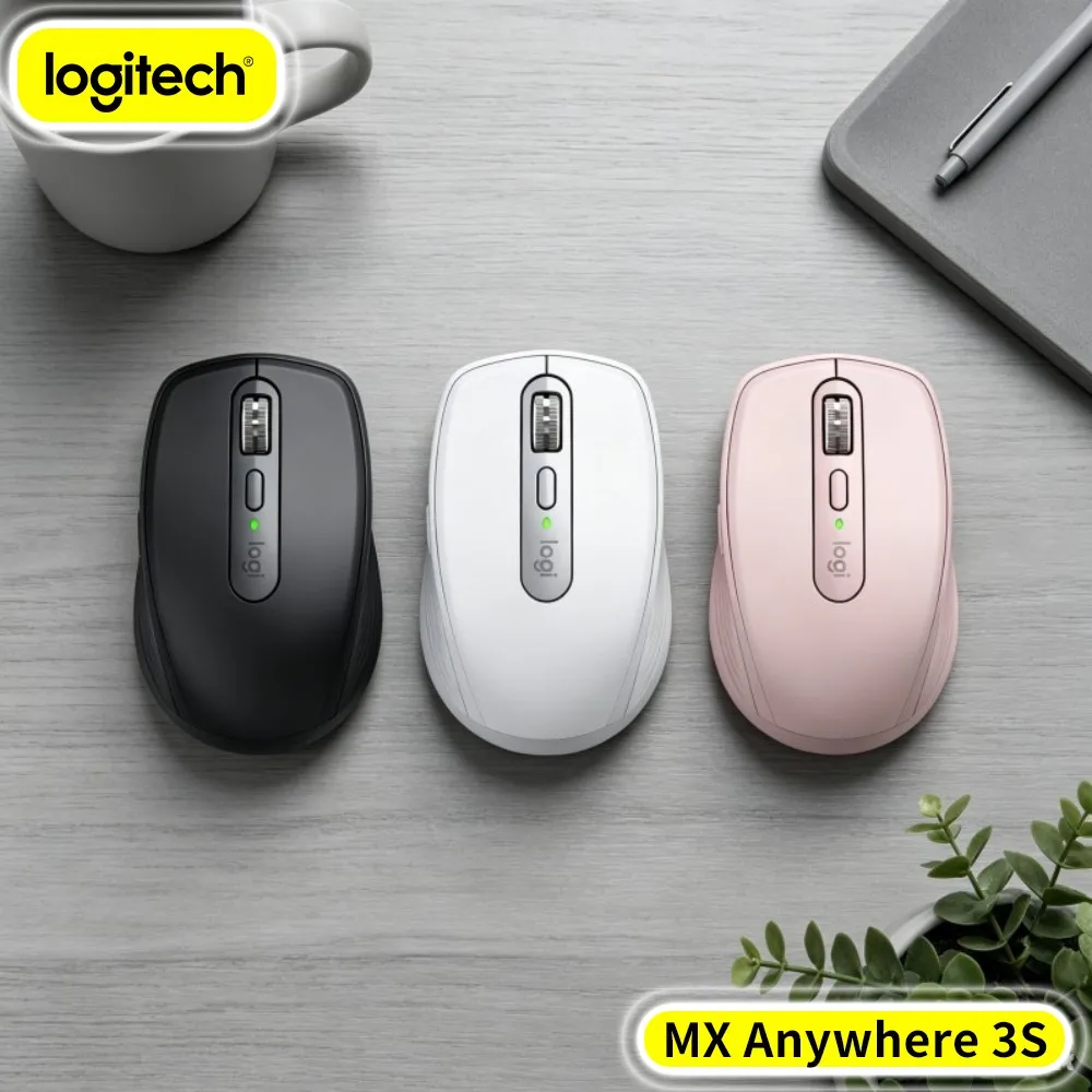 Durable Logitech MX Anywhere 3S - 8K DPI Glass Tracking, Hyper-Scroll, Silent Click, 3-Device Sync For Retail Exhibition