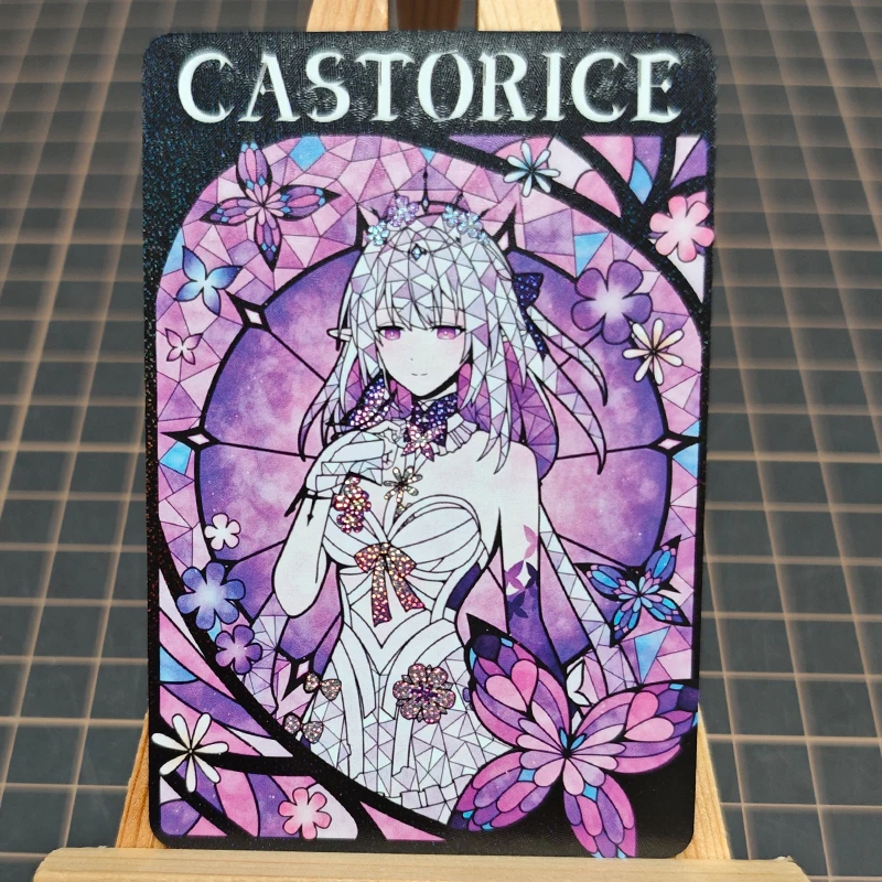 Diy Self Made Honkai Star Rail Castorice Collection Card Refraction Color Flash Castorice Game Anime Card Gift Toys