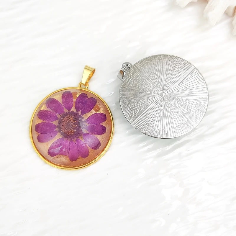 Handmade Pressed Flowers Resin Pendants for Jewelry Making Charms Crafts DIY Necklaces Women