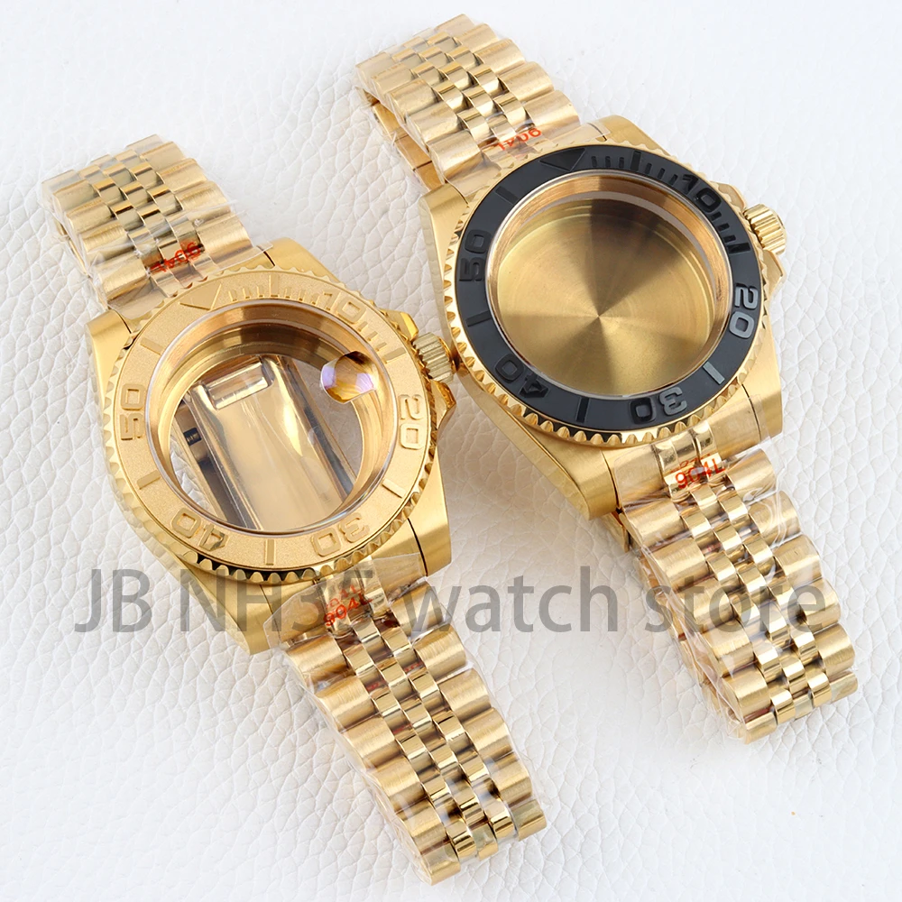 

Gold PVD 40MM NH35 Watch Case Solid Stainless Steel Jubilee Bracelet Fit Nh34 Nh35 Nh36 Nh38 Movement SUB GMT Yacht-Master Case