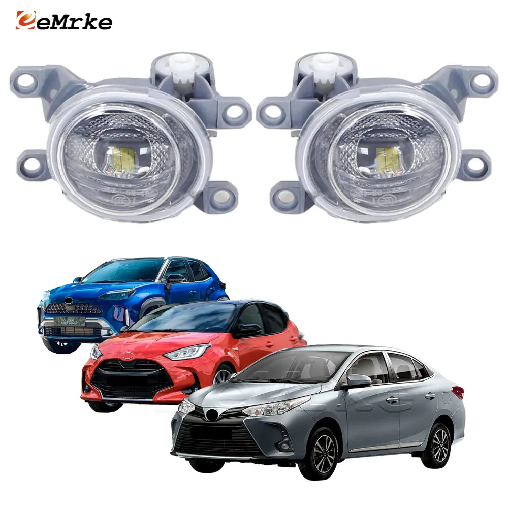 LED Fog Lights Assembly Car PTF Daytime Running Light Front Fog Driving Lamp DRL for Toyota Yaris IV XP210 2020 2021 2022 2023