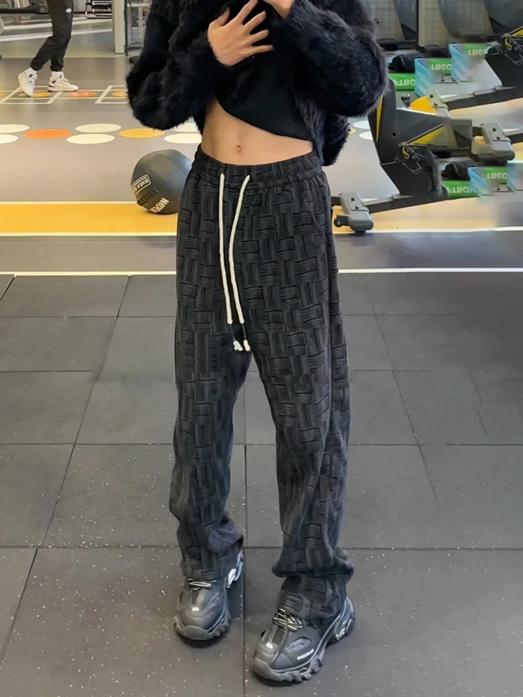 

Мужские утепленные вельветовые брюки на флисовой подкладке, прямого кроя, в американском спортивном стиле, повседневные, молодежные, модные, осенне-зимние