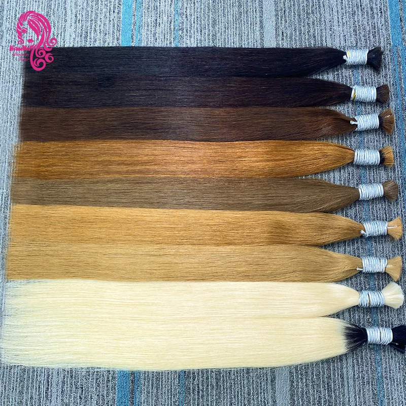 Double Drawn Vietnamese Original Human Hair Bulk Bone Straight Natual Virgin Hair For Braiding 100% Unprocessed Raw Extensions