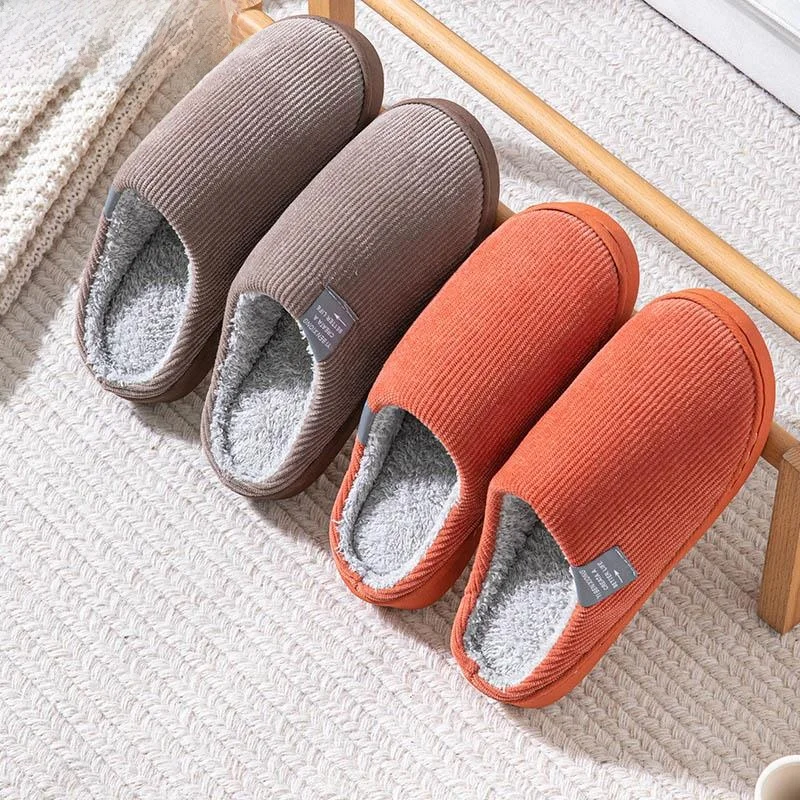 

Couples Cotton Slippers Indoor Home Use Warm Anti-Slip Thi Bot Men's Women's Slip-On oes Comfortable Home Slippers