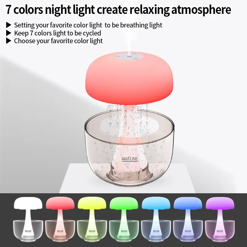 Household colorful jellyfish raindrop aromatherapy machine, bedroom silent sleep atomizer, air-conditioned room purification