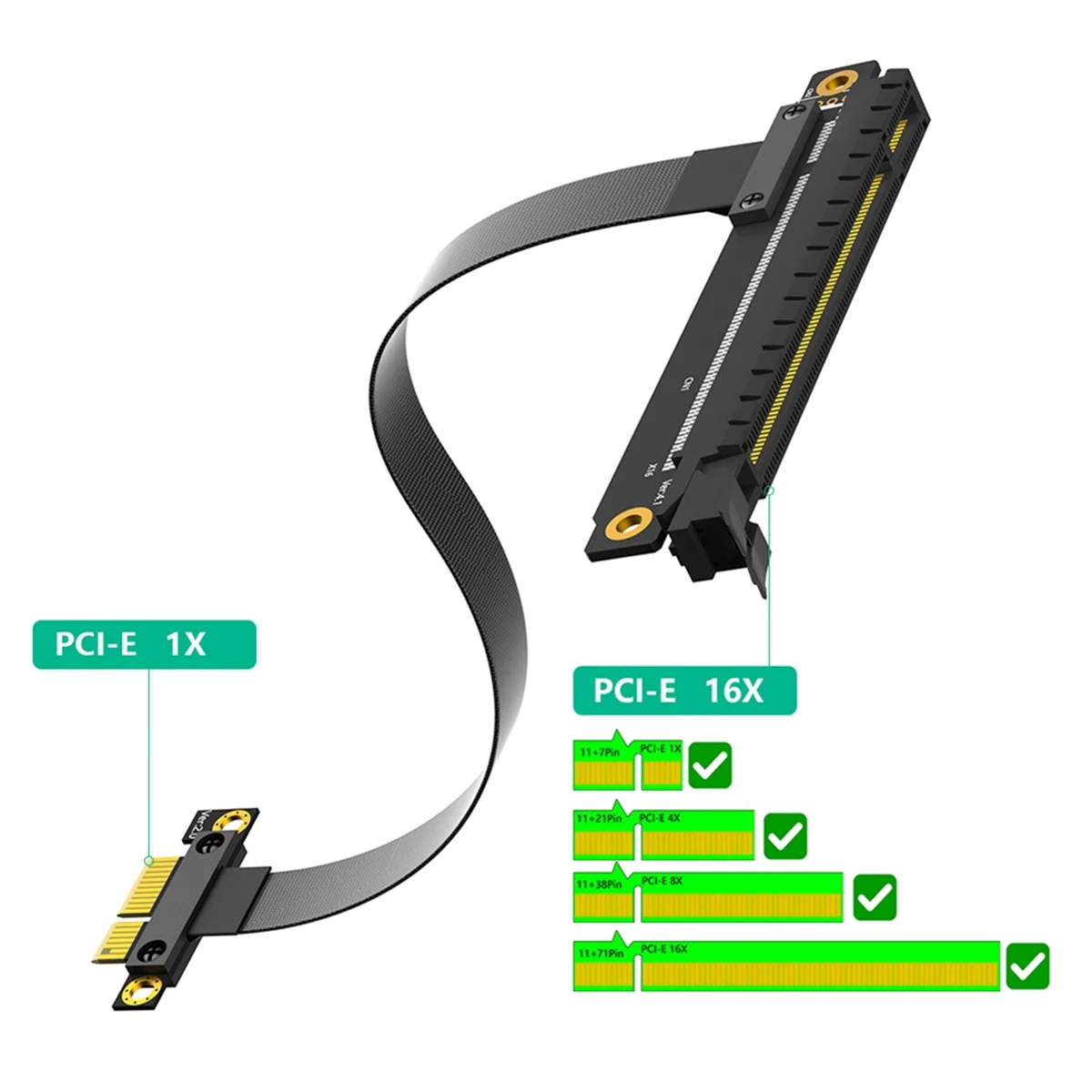 AT87-PCI-E PCI Express 3.0 Удлинительный кабель от 1X до 16X Мини-тестер PCI Express Удлинительный кабель 24 см