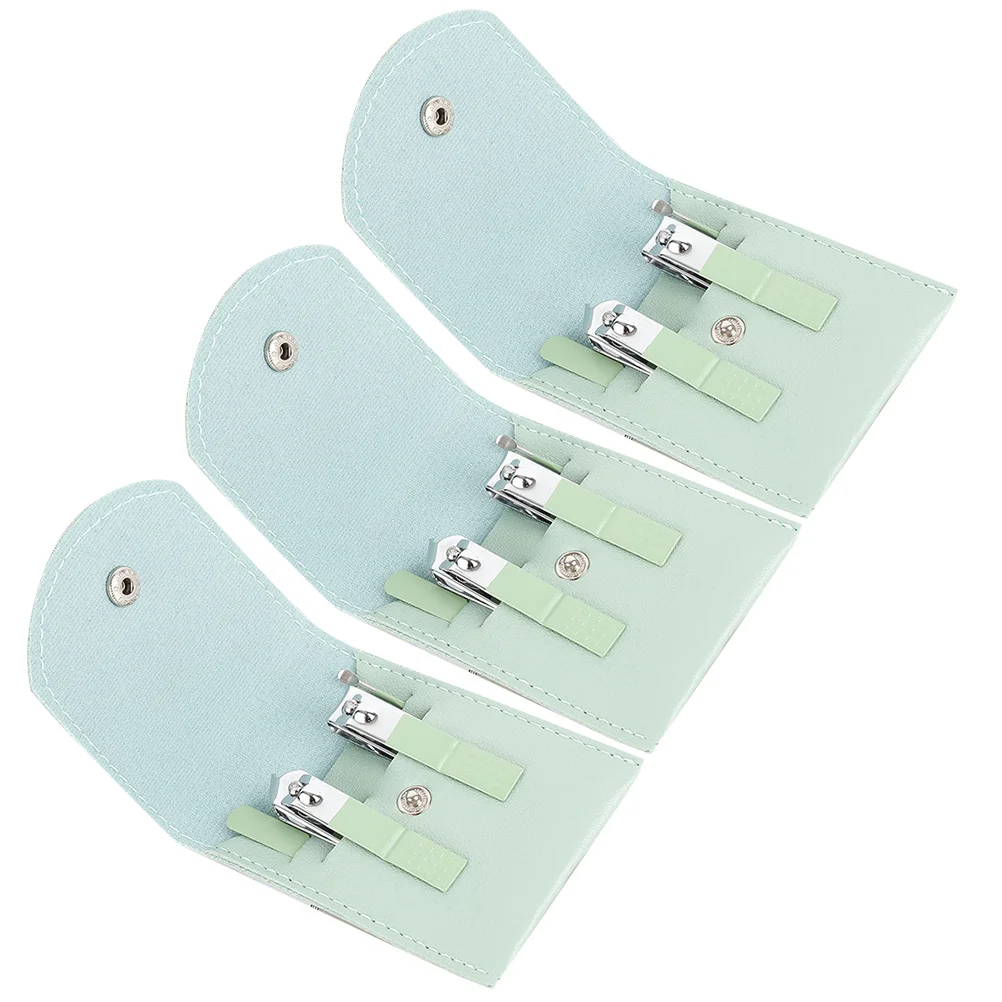 ชุดกรรไกรตัดเล็บ 3 ชิ้น ชุดทำเล็บเหล็กกล้าคาร์บอน ทนทาน พร้อมกล่องเก็บสำหรับพกพา ชุดอุปกรณ์ดูแลเล็บมือแบบมืออาชีพ