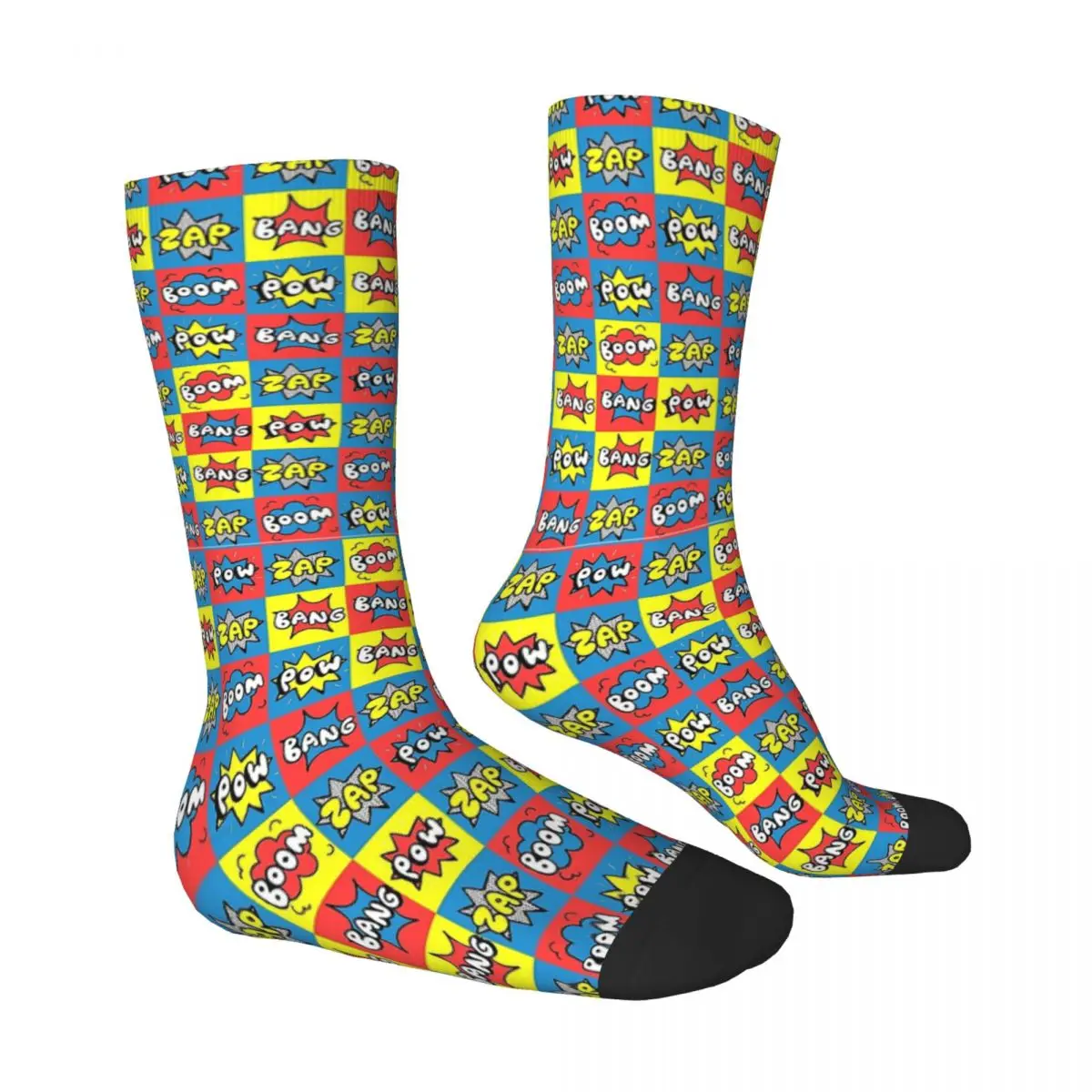 Comic Pow Boom Bang Zap Pattern Gift Comic Book Lover Unisex Winter Socks Windproof Happy Socks street style Crazy Sock