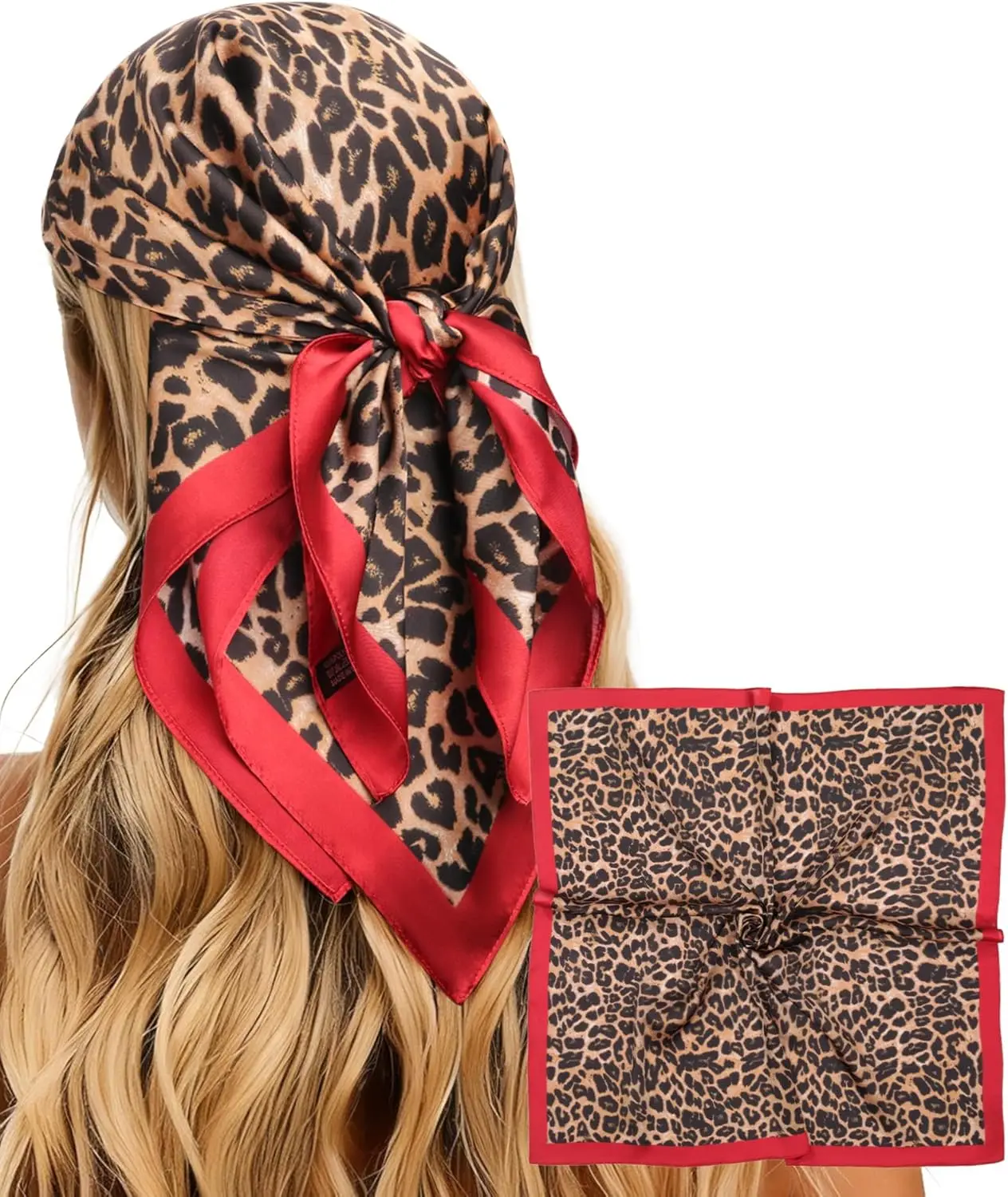 

27.5' Silk Satin Head Scarf Women – Silky Hair Bandana Soft Lightweight Breathable Sleeping Square Wrap Neck Scarf