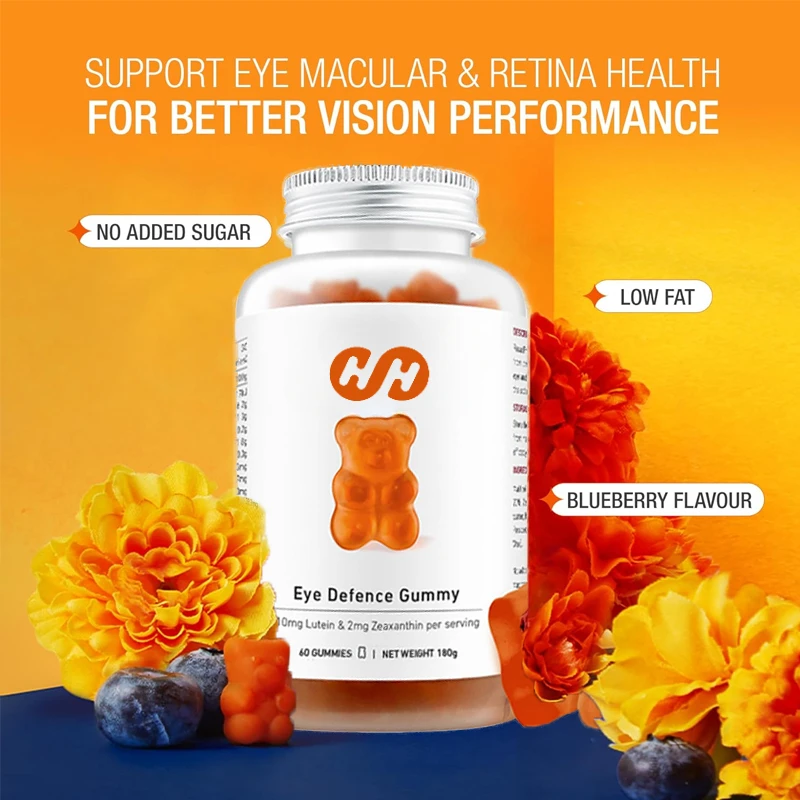 

Eye Health Gummies, Lutein and Zeaxanthin Supplements, Suitable for Eye and Retinal Health, Blueberry Flavor, 60 Capsules