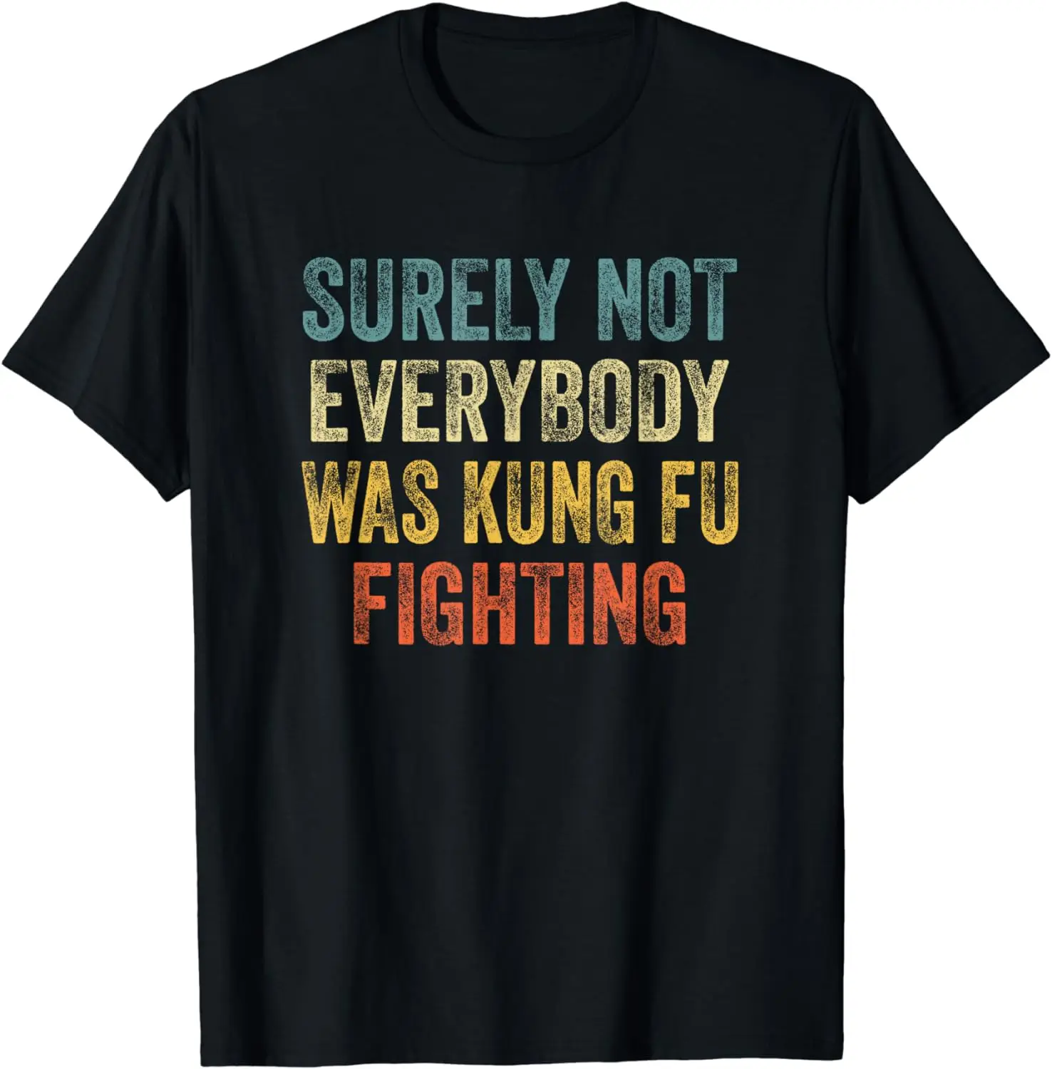 Surely Not Everybody Was Kung Fu Fighting Funny Martial Arts T-Shirt Men Clothing Tops Graphic T Shirts Camisas Streetwear