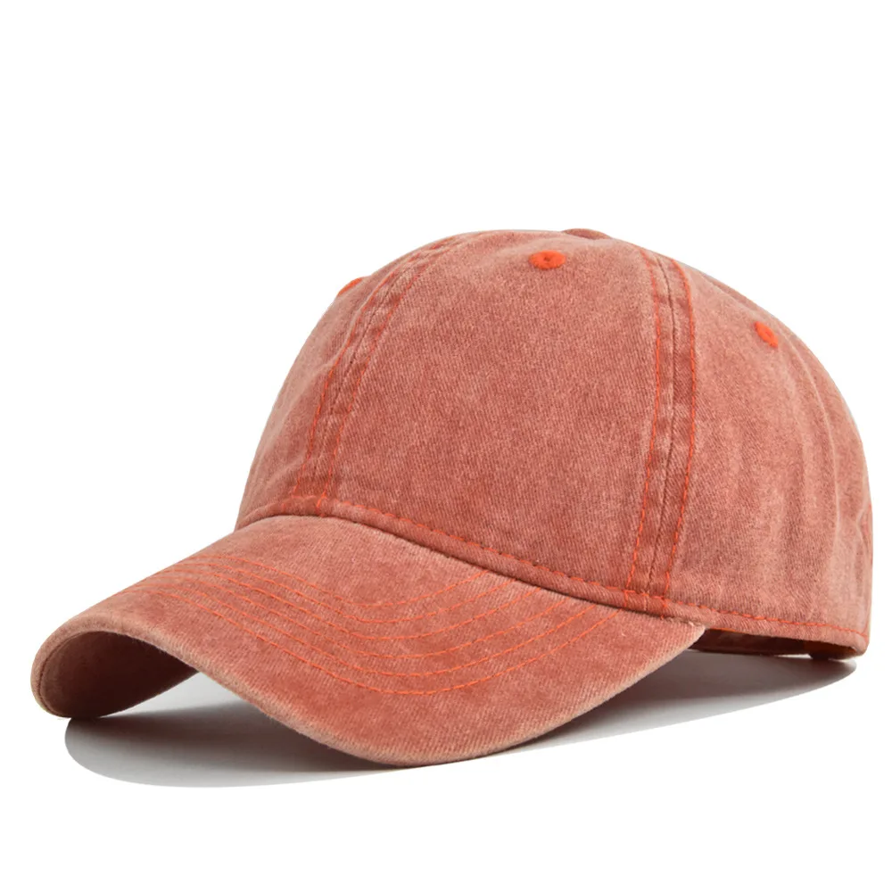 Adjustable Embroidery Snapback Hat Men Washed Denim Baseball Cap Outdoor Sport Tennis Cap For Adults
