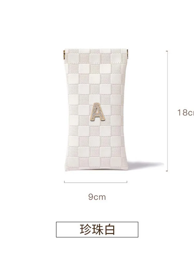 

Customized Women's Eyewear Bag Leather Storage for Sunglasses Glasses Personalized Customer Name Artistic Letter Decor