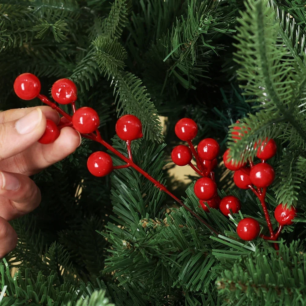 Baies artificielles rouge or argent fausses baies branche cerise étamine noël bricolage couronne florale ornement nouvel an fête décor